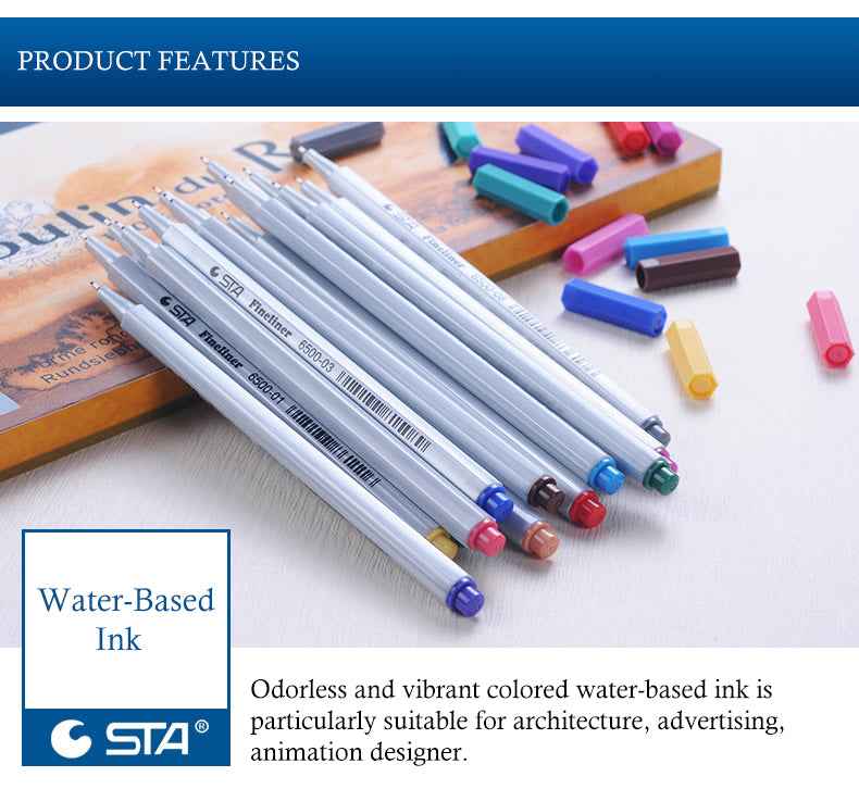 STA 26 Colors Art Fineliner Pens 0.4mm Fine Point - TTpen