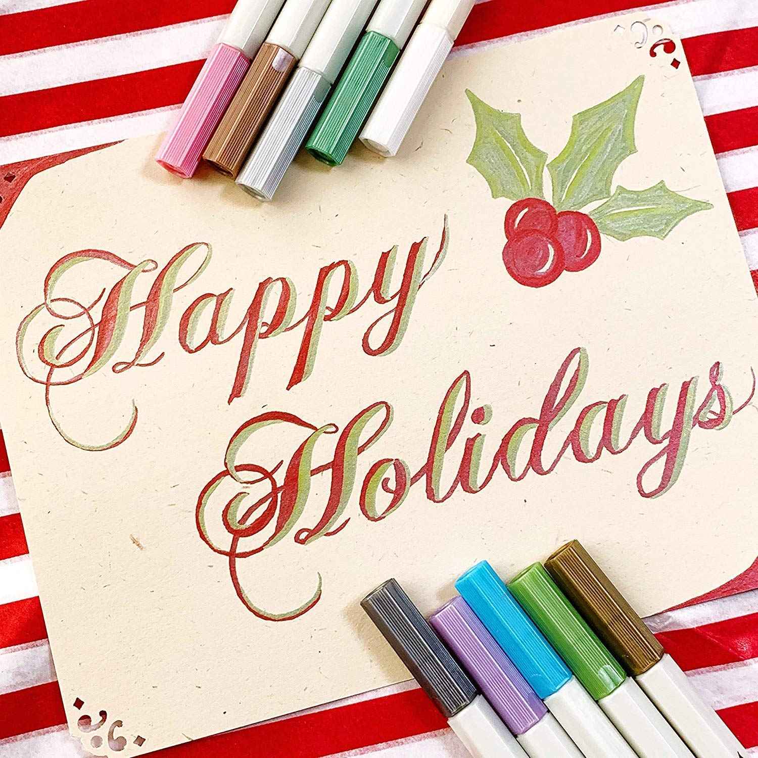 STA 10 Colors Metallic Marker Pens Brush Tip - TTpen