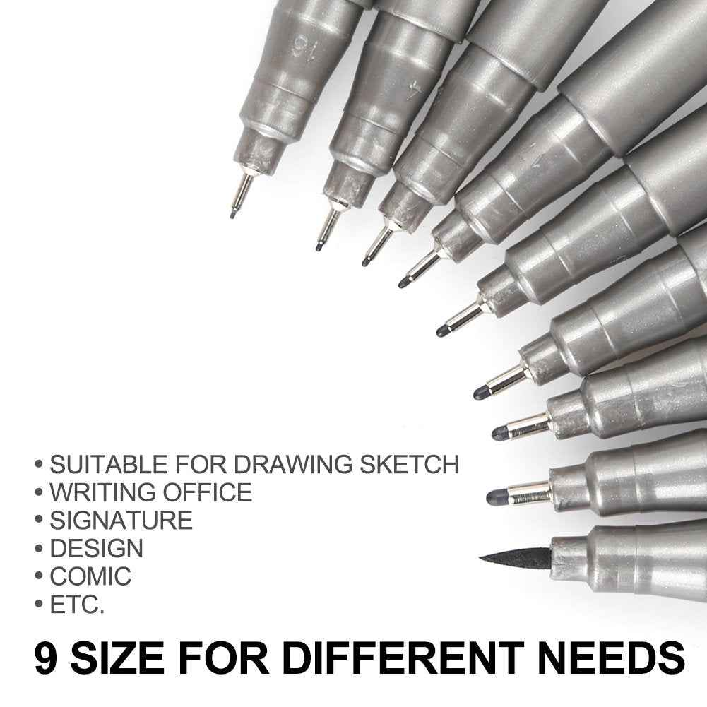 STA 9 Fineliner Black Ink for Art Technical Drawing Writing Engineering Sketching Architecture Manga - TTpen