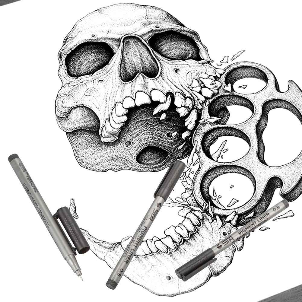 STA 9 Fineliner Black Ink for Art Technical Drawing Writing Engineering Sketching Architecture Manga - TTpen