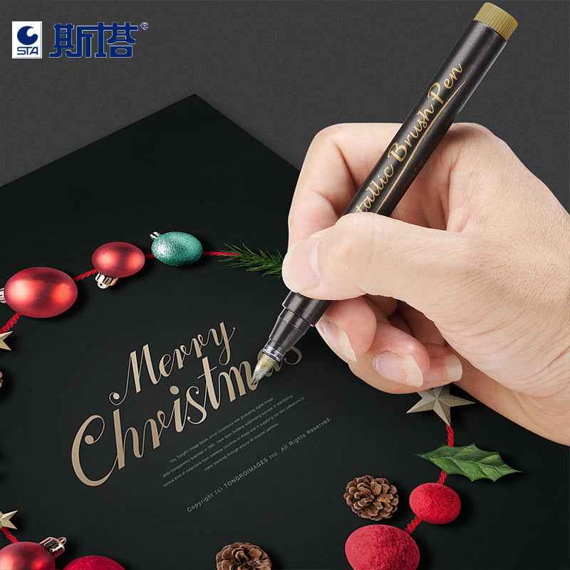 STA Metallic Marker 10 Colors for Scrapbooking Crafts Rock Painting Metal Ceramic Glass - TTpen