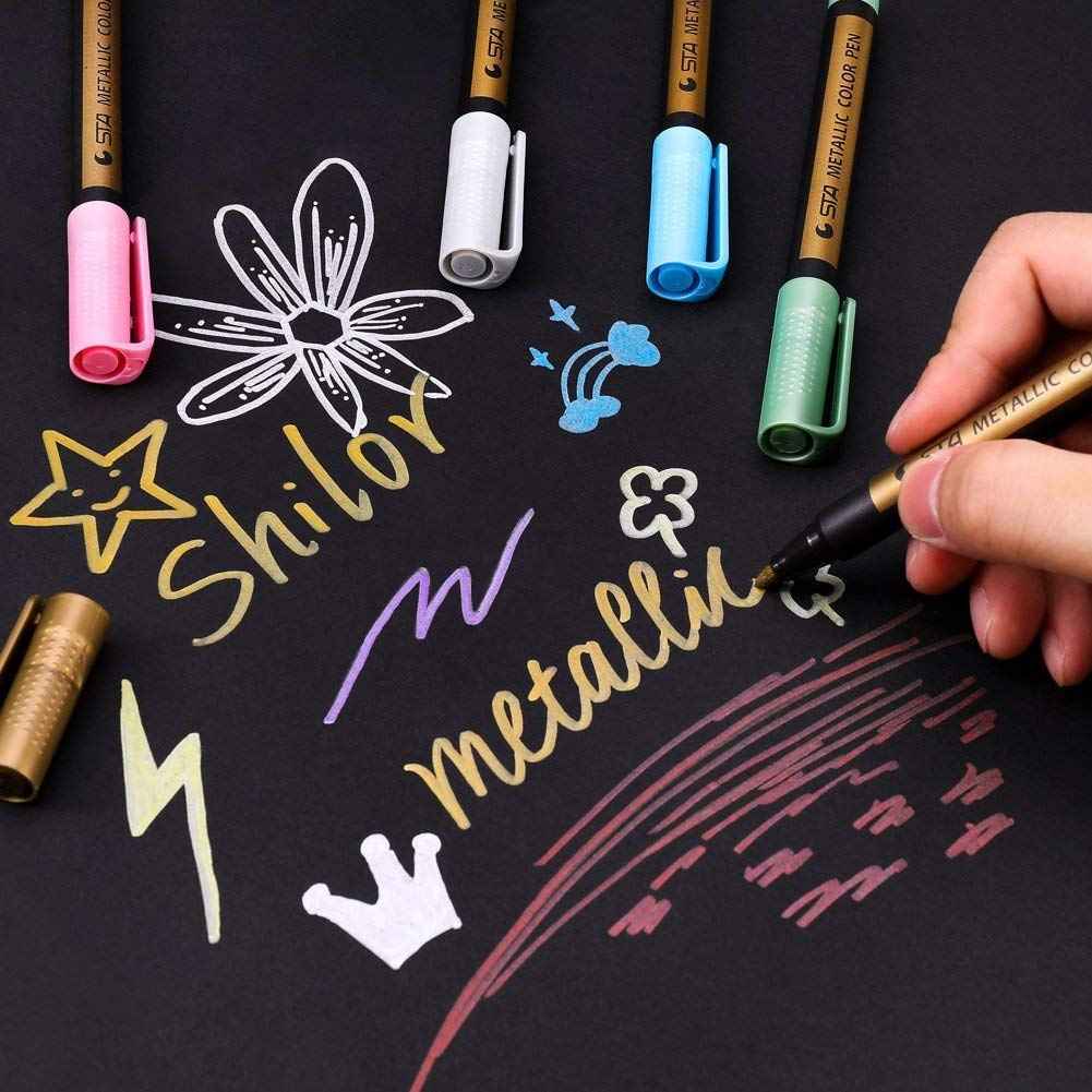 STA Metallic Marker 10 Colors for Scrapbooking Crafts Rock Painting Metal Ceramic Glass - TTpen