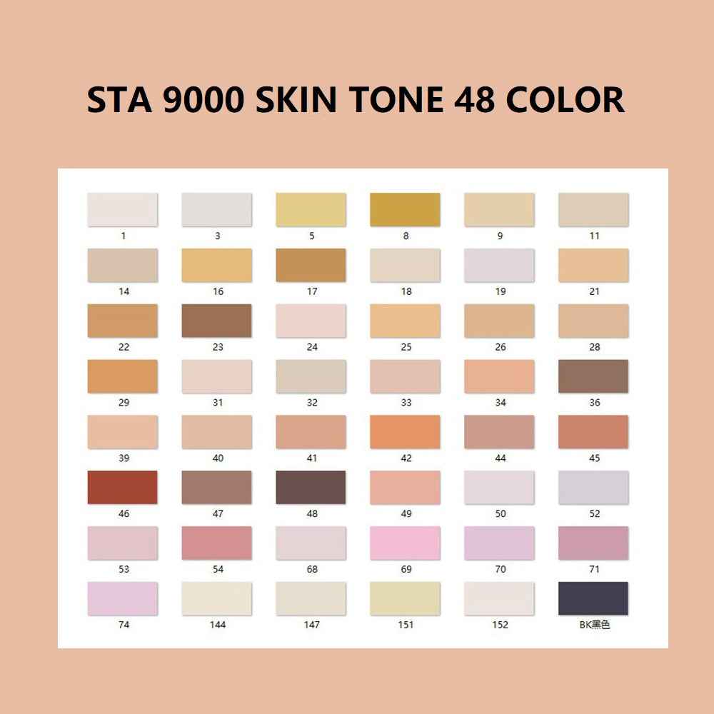 STA Pro Color Marker Plus 24/36/48/60 Skin Tone Alcohol Art Markers - TTpen