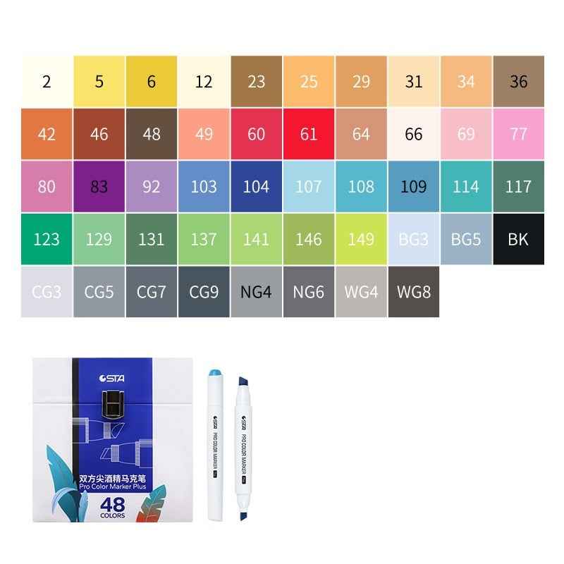 STA 9000 Pro Color Marker Plus,Classic 48/60/80/120 Colors with Carrying Box - TTpen