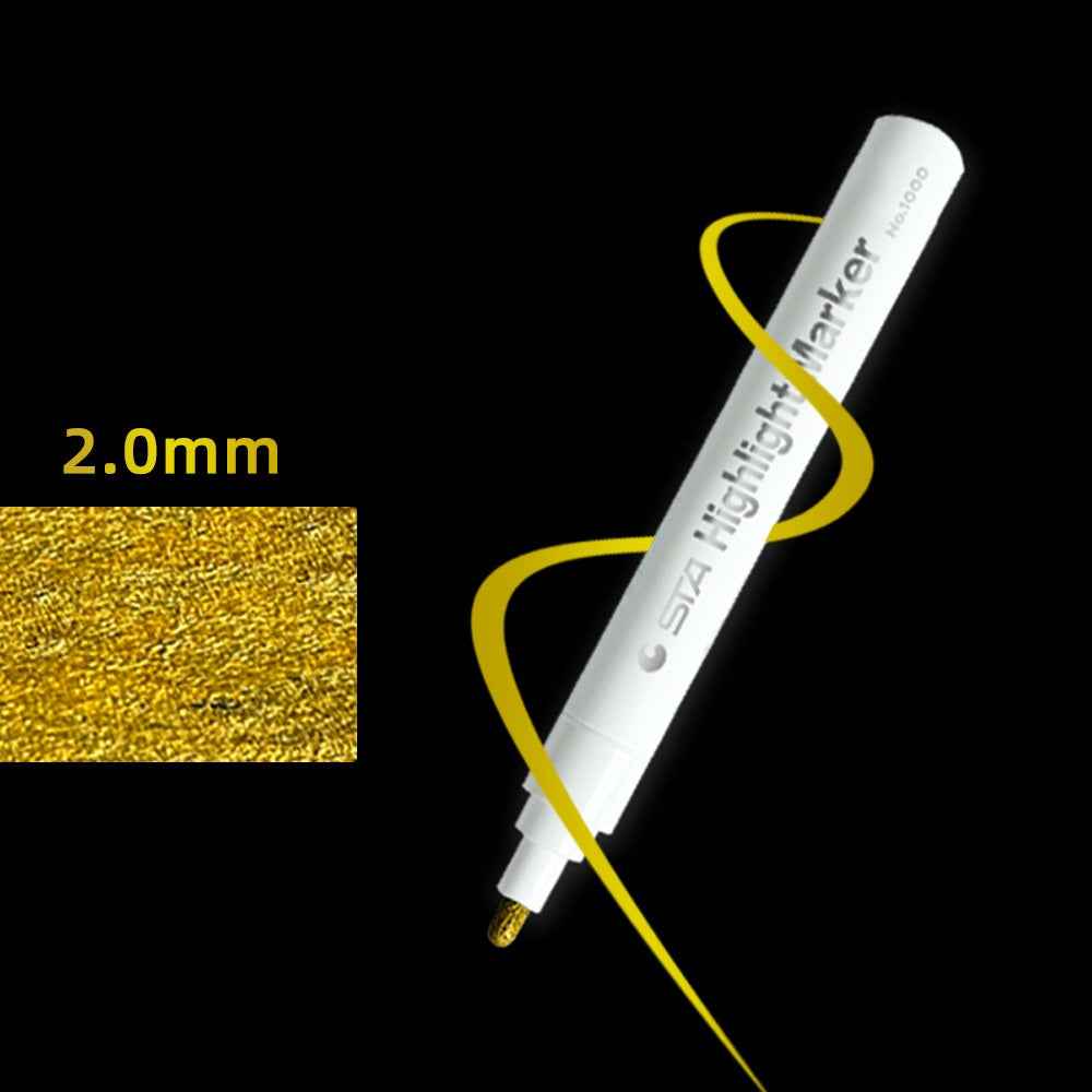 STA Hightlight Marker Gold Silver White - 4 Pack