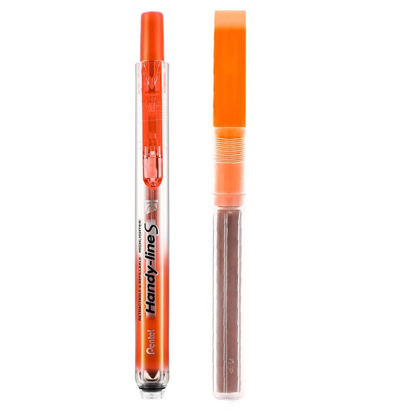 Pentel Handy-line S Retractable Highlighter with Refill, Chisel Tip Orange