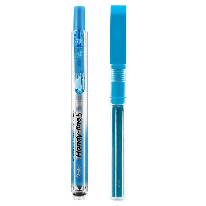 Pentel Handy-line S Retractable Highlighter with Refill, Chisel Tip Blue
