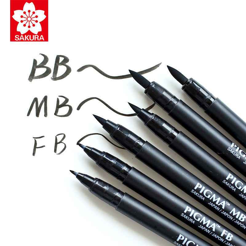 Sakura Pigma Professional Brush Pen - Fine - Black (2 Pack) - TTpen