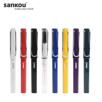 Sankou ZX1 Pull-Cap Ballpoint Gel Pen 0.5mm Black Ink with 5 Refills
