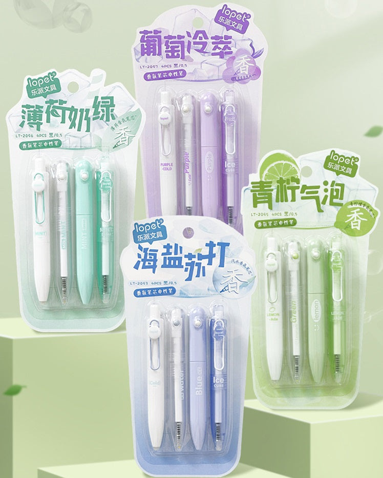 16Pcs Scented Retractable Twist Gel Ink Pens Pocket Size