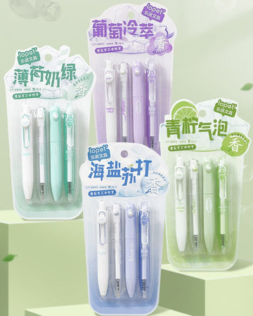 16Pcs Scented Retractable Twist Gel Ink Pens Pocket Size