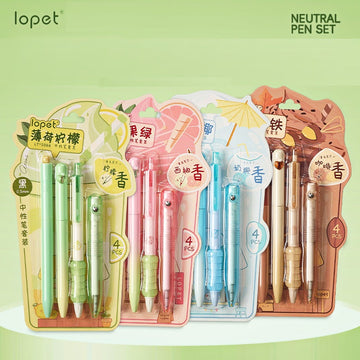 LOPET Fragrance Scented Click Gel Pen 0.5mm Black Ink 16 Pack