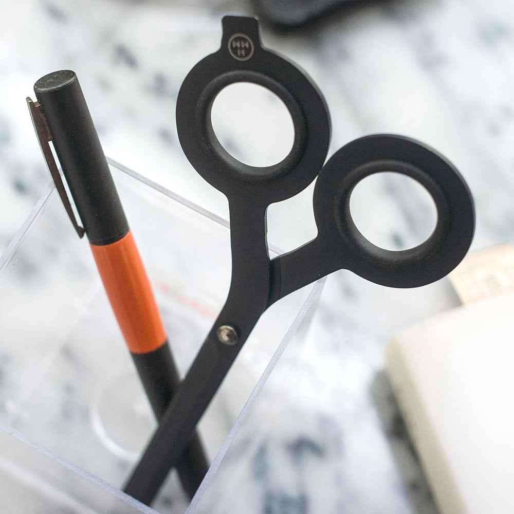 HMM Scissors with Base Black/Gold for Office