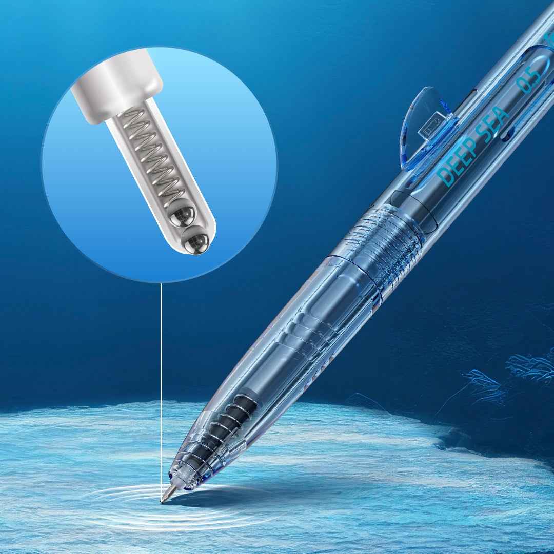 Deep Sea Megalodon Shark Silent Retractable Gel Pens 5-Pack 6 Refills