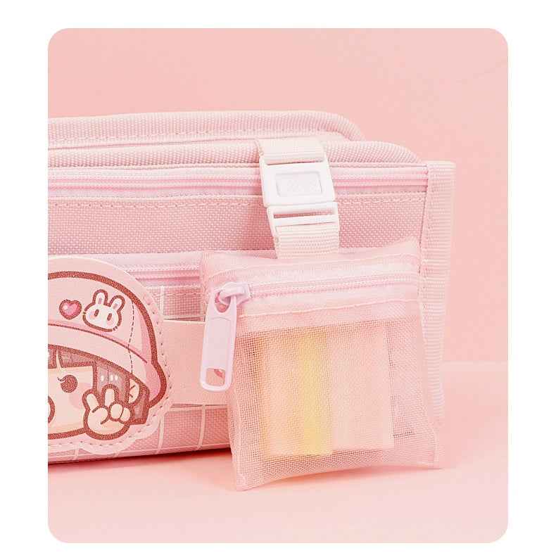 Small Mochi Large Capacity Pencil Case for Girls Cute Pink Purple
