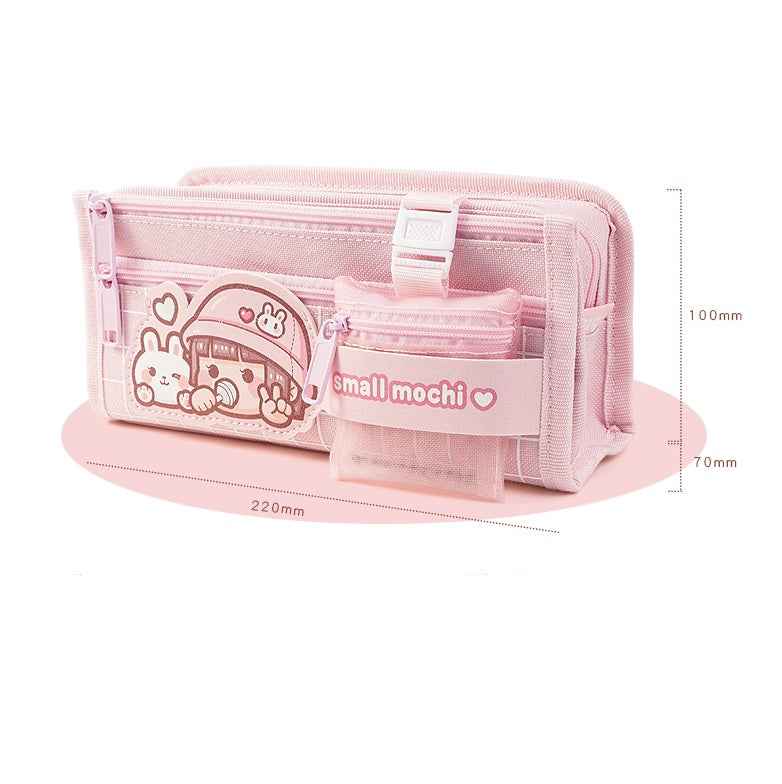 Small Mochi Large Capacity Pencil Case for Girls Cute Pink Purple