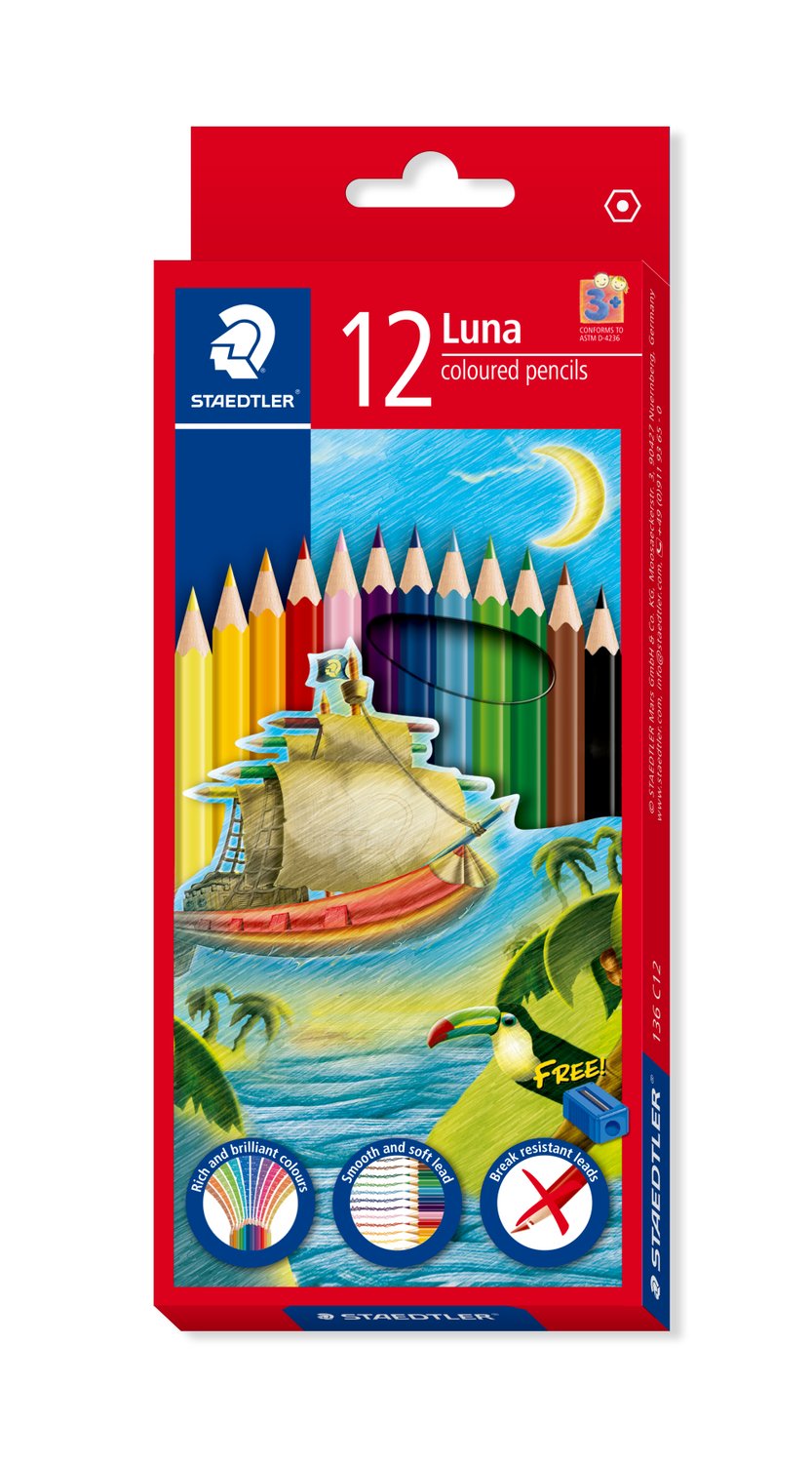 Staedtler Luna Wooden Coloured Pencil Set 12/24/36/48 Colors - TTpen