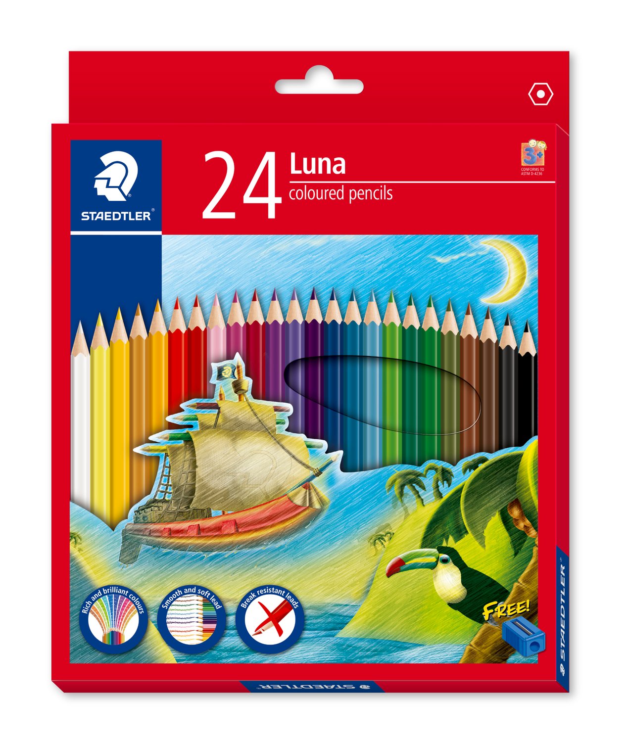 Staedtler Luna Wooden Coloured Pencil Set 12/24/36/48 Colors - TTpen