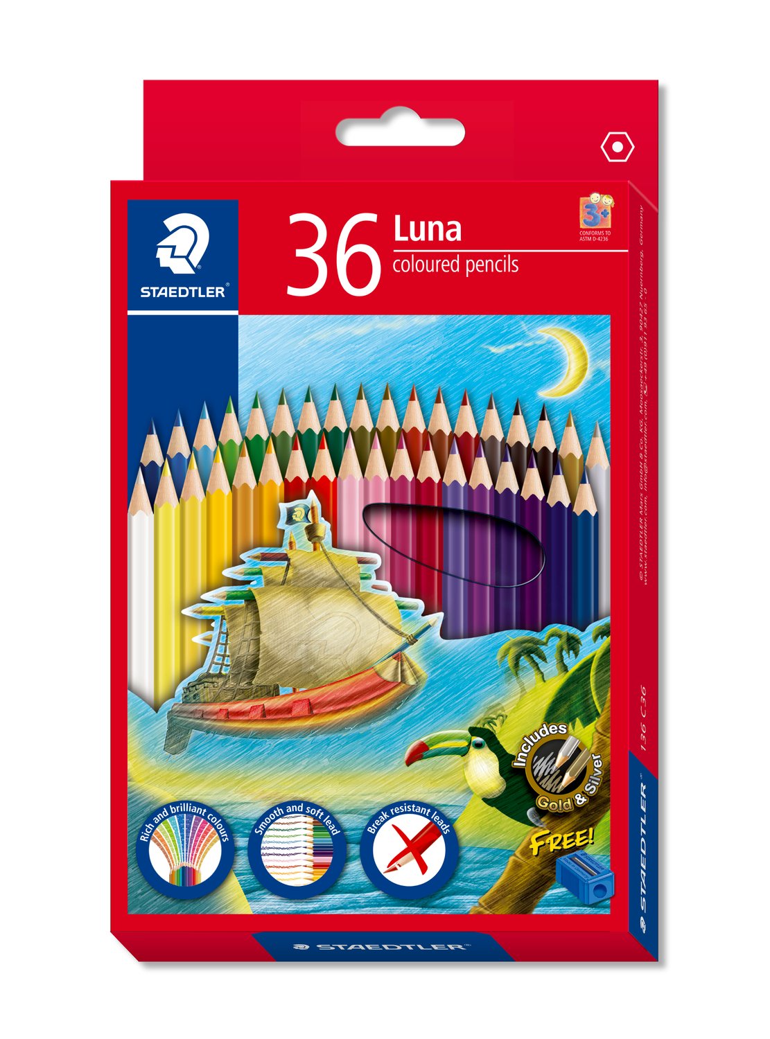 Staedtler Luna Wooden Coloured Pencil Set 12/24/36/48 Colors - TTpen