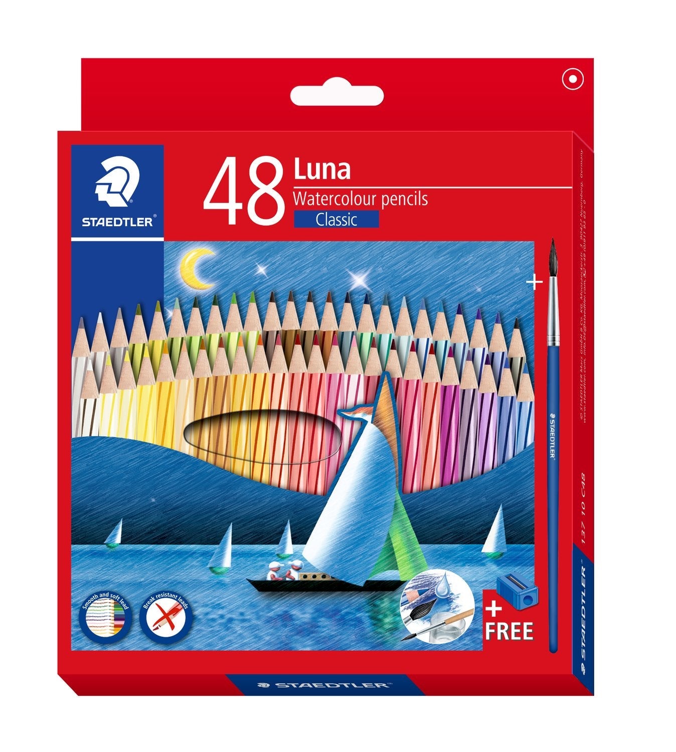 Staedtler Luna Wooden Watercolor Pencils Classic 12/24/36/48 Colors