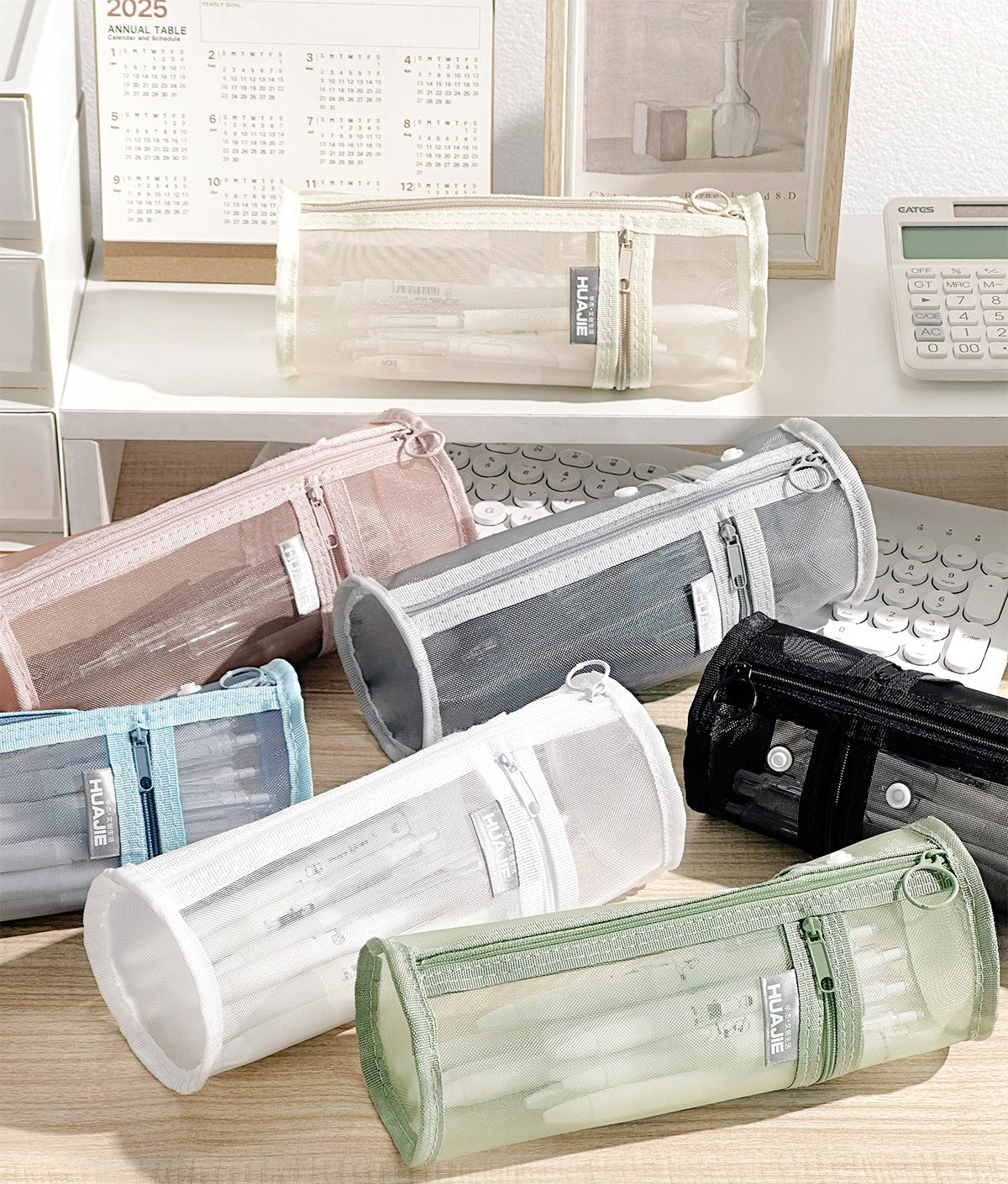 Minimalist Stand Mesh Pencil Case School Supplies for Students