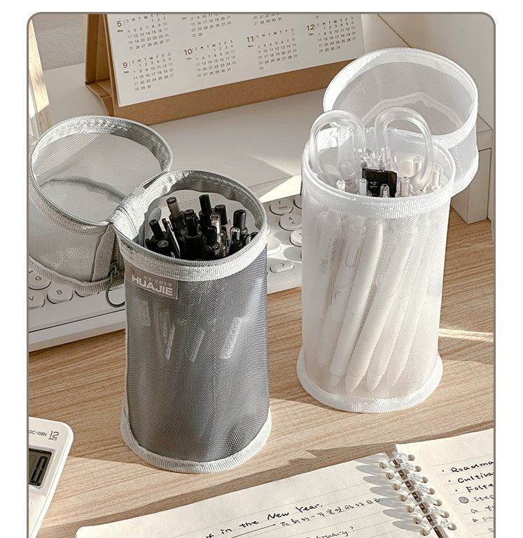 Minimalist Stand Mesh Pencil Case School Supplies for Students