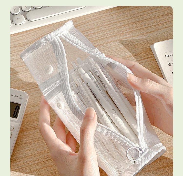 Minimalist Stand Mesh Pencil Case School Supplies for Students