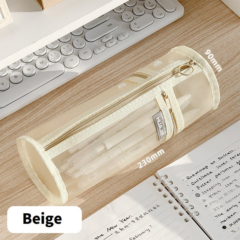 Minimalist Stand Mesh Pencil Case School Supplies for Students