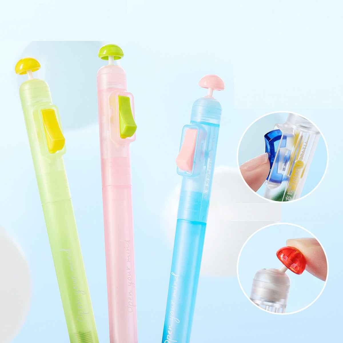 Switch On 0.5mm Black Ink 6-Color Gel Pen Set – Stress Relief Click Pens