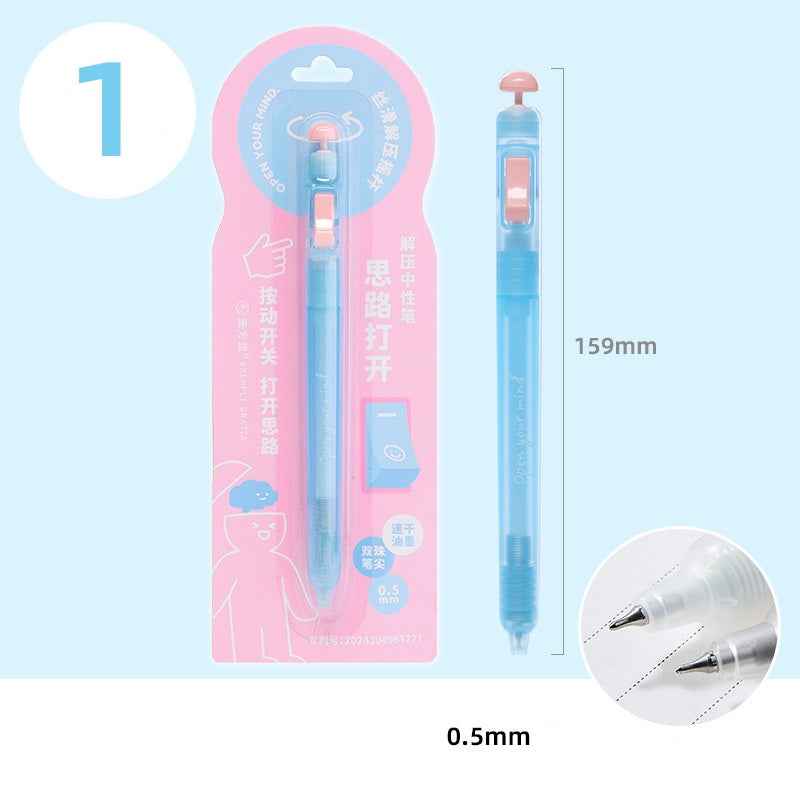 Switch On 0.5mm Black Ink 6-Color Gel Pen Set – Stress Relief Click Pens