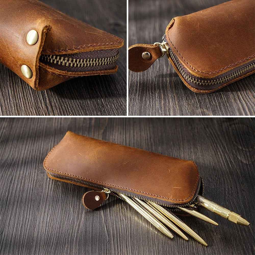 Genuine Leather Pencil Case (Pens,Cables,Stationery and Personal Items) - TTpen