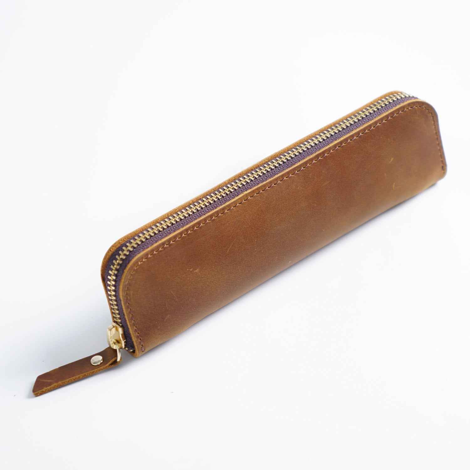 4 Divided Slots Zippered Leather Fountain Pen Case Pouch - TTpen