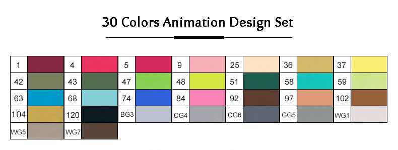TOUCHNEW 30 Color Alcohol Twin Markers Brush Tip - TTpen