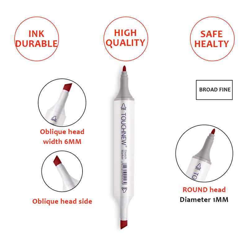TOUCHNEW 60 Color Sketch Markers Animation Design Set with Carry Bag - TTpen