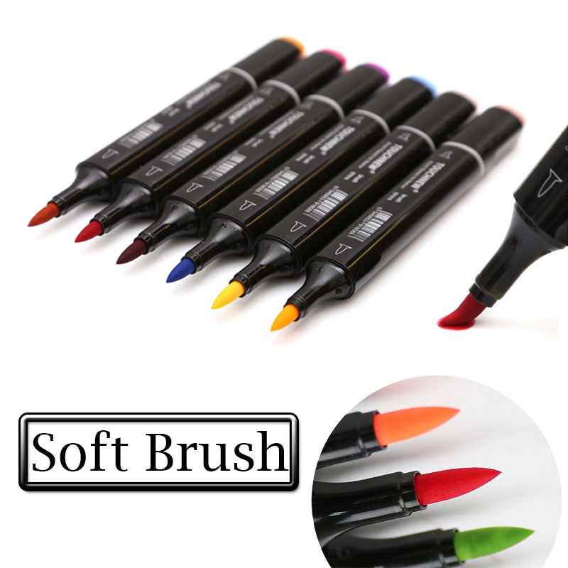 TOUCHNEW 60 Color Dual Tips Alcohol Based Brush Art Markers - TTpen