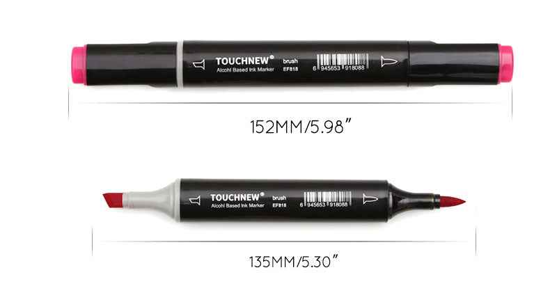 TOUCHNEW Brush Markers 168 Full Colors Set Dual Tips Alcohol Based - TTpen