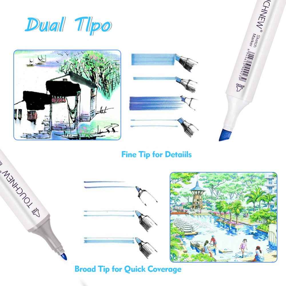 TOUCHNEW Sketch Markers 36 Color Animation Set for Adult Art Drawing Sketching - TTpen
