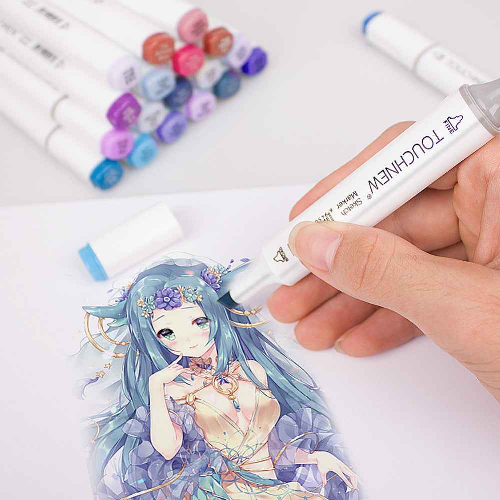 TOUCHNEW Sketch Markers 48 Color Animation Set for Adult Art Drawing Sketching - TTpen