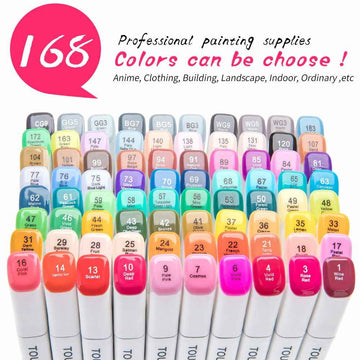 TOUCHNEW T7 168 Full Color Set Alcohol Based Sketch Art Markers - TTpen