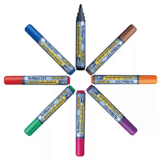 Artline 517 Day-Safe Whiteboard Markers | 2.0mm Bullet Tip | 4 Pack