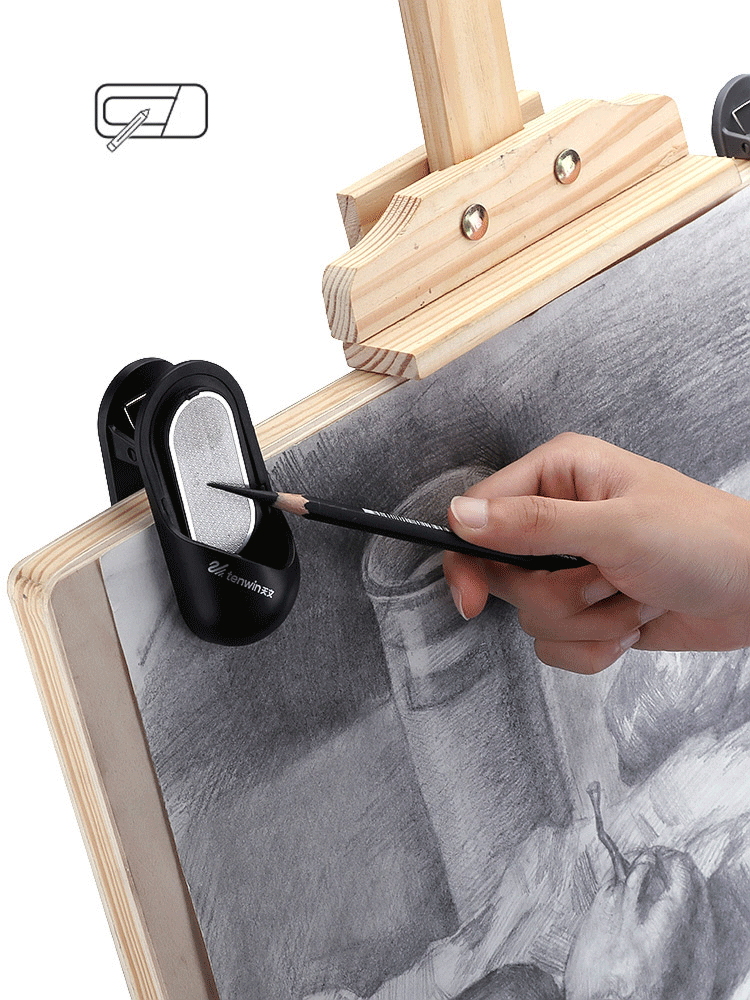 TENWIN Pencil Grinder with Clip Set 2-Pack for Artists and Sketchers