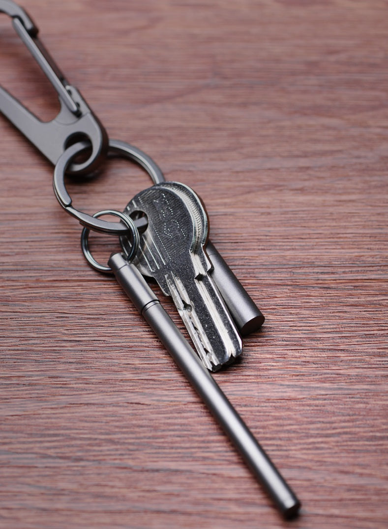 Tactical Keychain Pen – Titanium Mini Ballpoint for Survival & Daily Use
