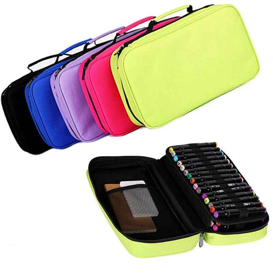 Markers Pen Case 40 Slots Holder with Carrying Handle - TTpen