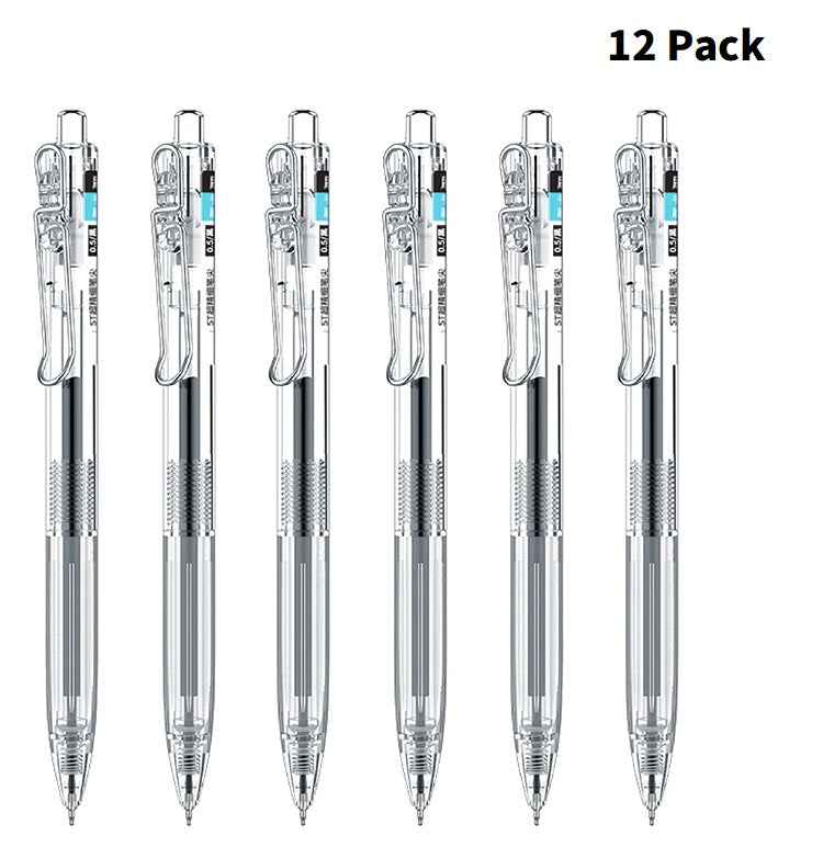 TOME 0.5mm ST Click Gel Pen Black Ink 12 Pack