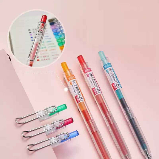 TOME Click Color Gel Pen Set 12 Vibrant 0.5mm Colored Journaling Pens