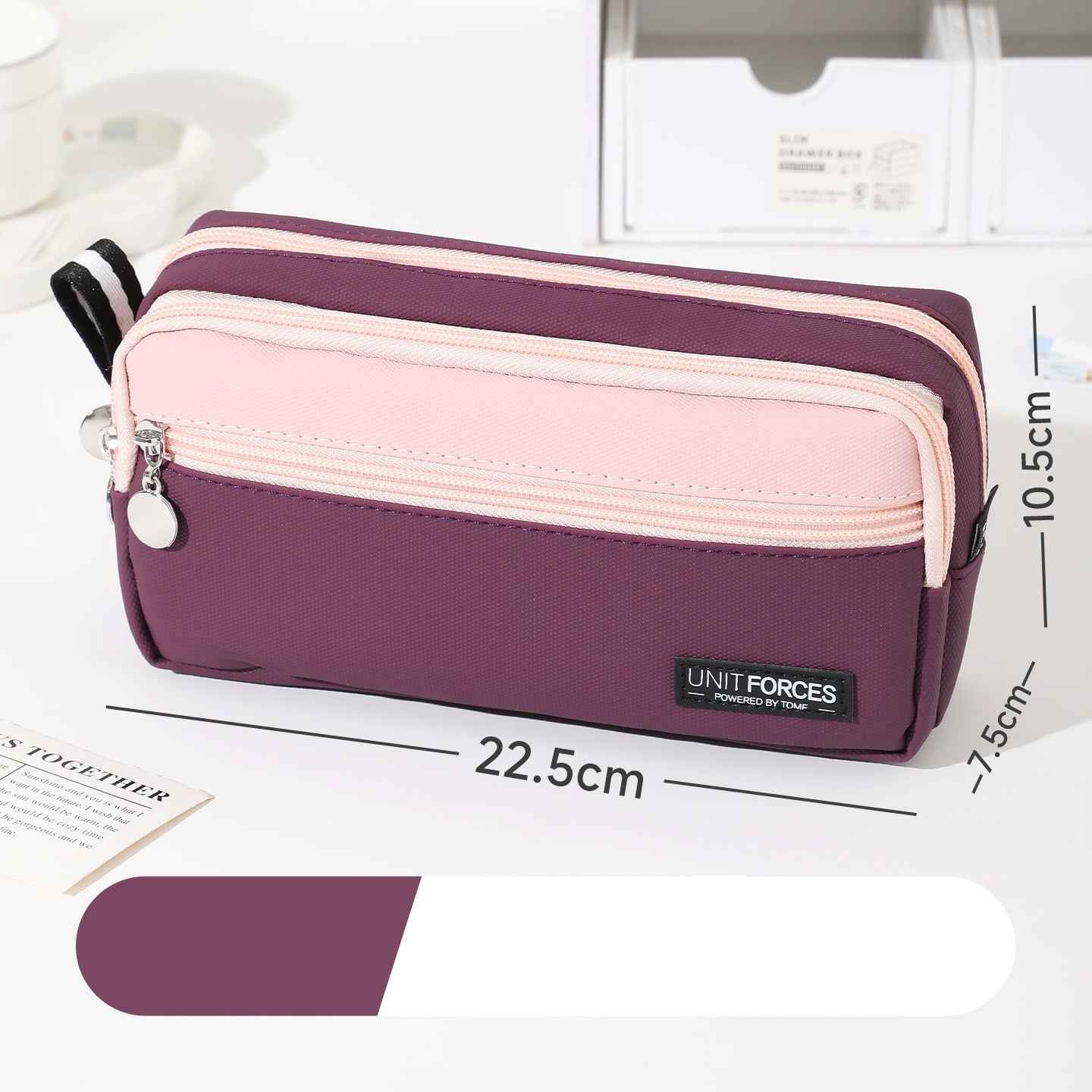 TOME 3-Layer Large Capacity Pen Bag Stationery Organizer Waterproof