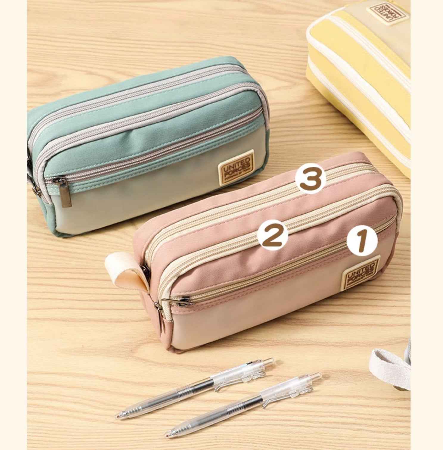 TOME United Forces 3-Layer Large Capacity Pen Bag Pencil Storage Pouch