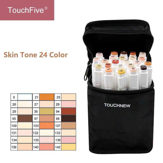 TOUCHFIVE Skin Tone Markers 24 Color Set for Portrait Illustration - TTpen