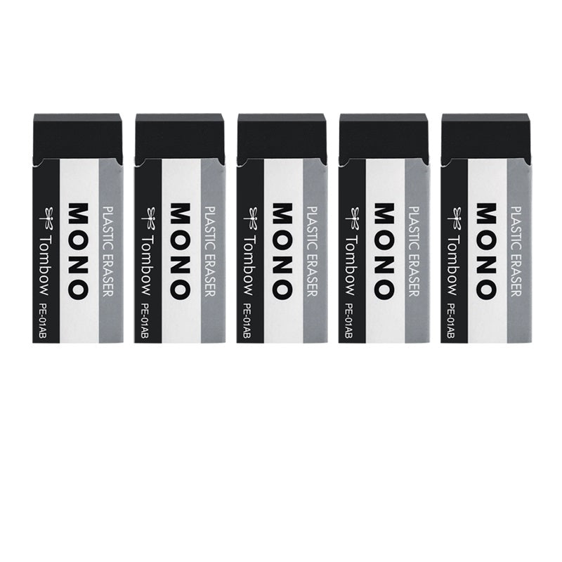 Tombow MONO Classic Plastic Eraser Black PE-01AB 5 Pack - TTpen