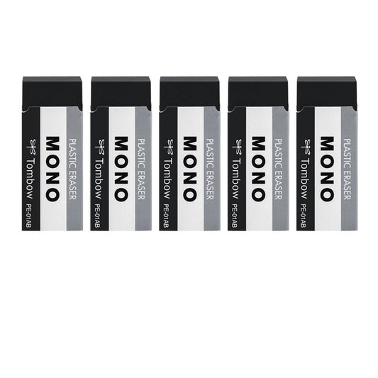 Tombow MONO Classic Plastic Eraser Black PE-01AB 5 Pack - TTpen
